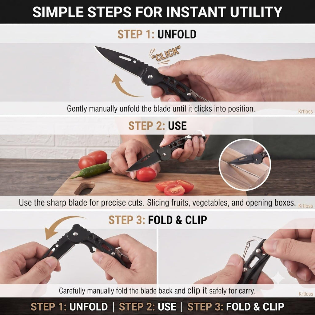 Foldable Manual Knife with Keychain