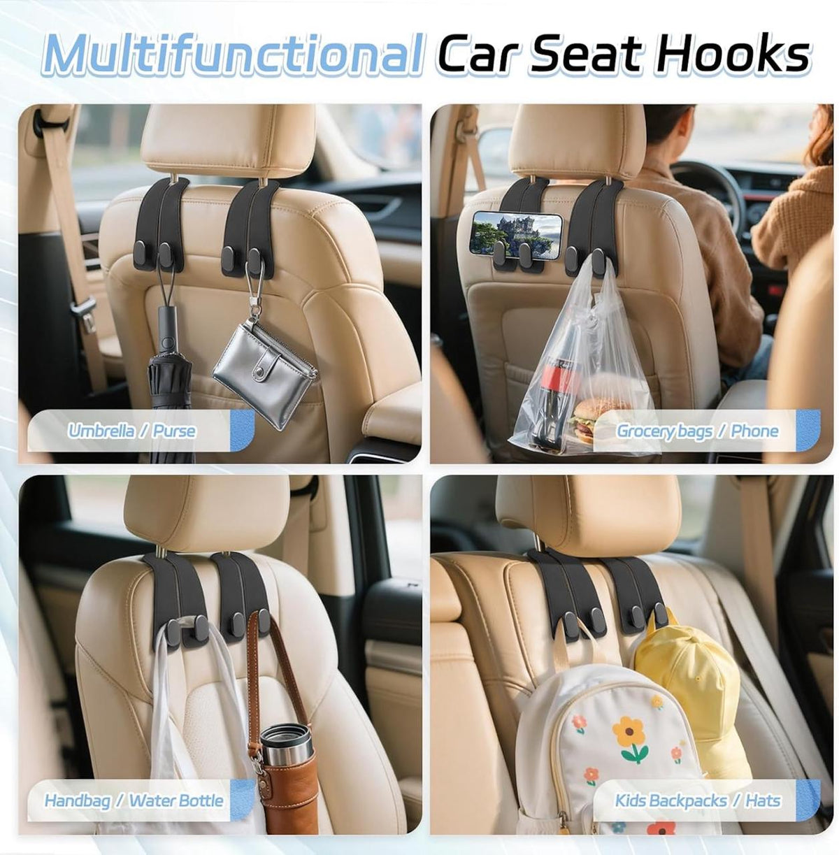 Car Seat Headrest Hook (Set of 4)