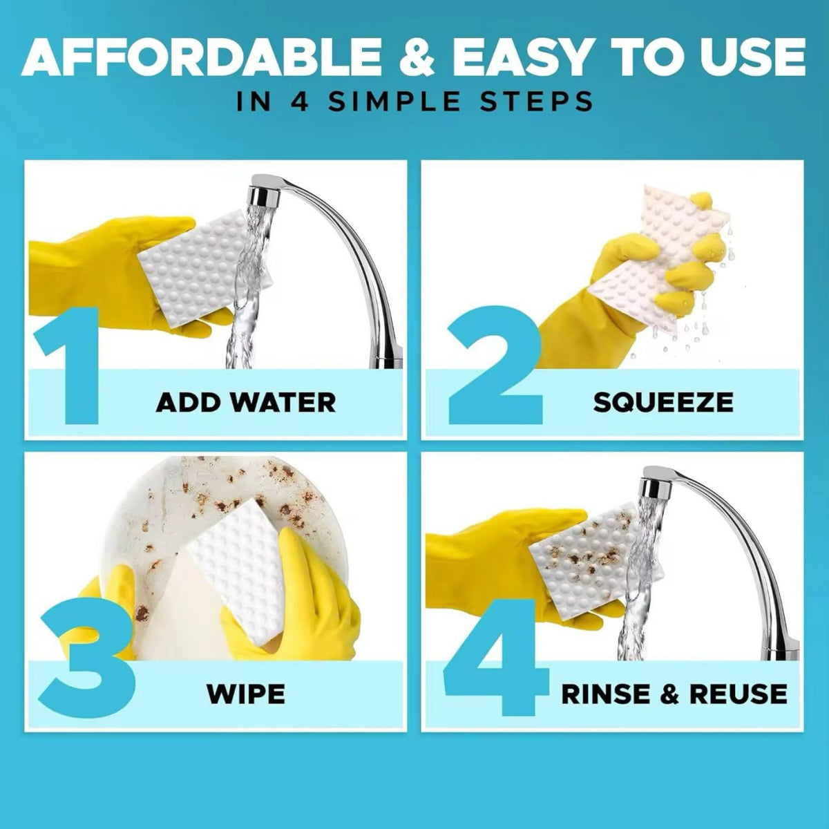 Magic Eraser Cleaning Sponge (Pack of 4)